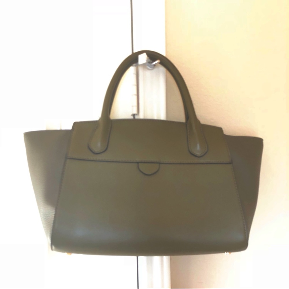 NEW Olive Green Winged Satchel with Shoulder Strap